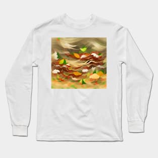 Autumn Inspired Abstract Leaves Long Sleeve T-Shirt